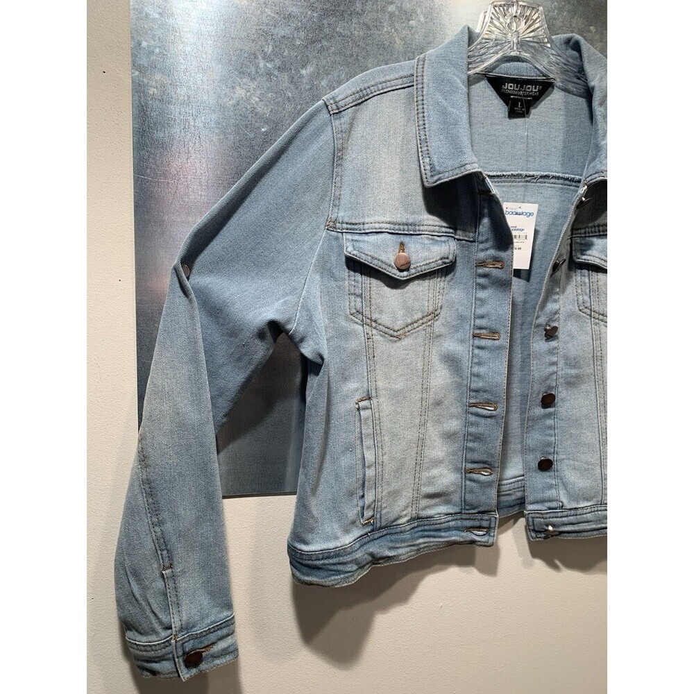 Jou Jou Premium Outerwear Stretch Denim Jacket New With Macy's Backstage Tag L - Picture 11 of 16